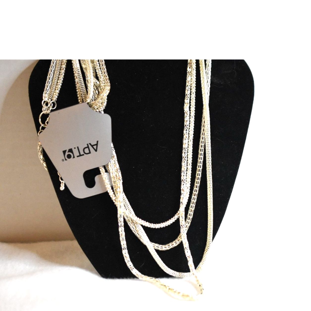 Apt.9 Exciting Multi Strand/Lengths Silver/Gold Tone Varing Style Chain Necklace